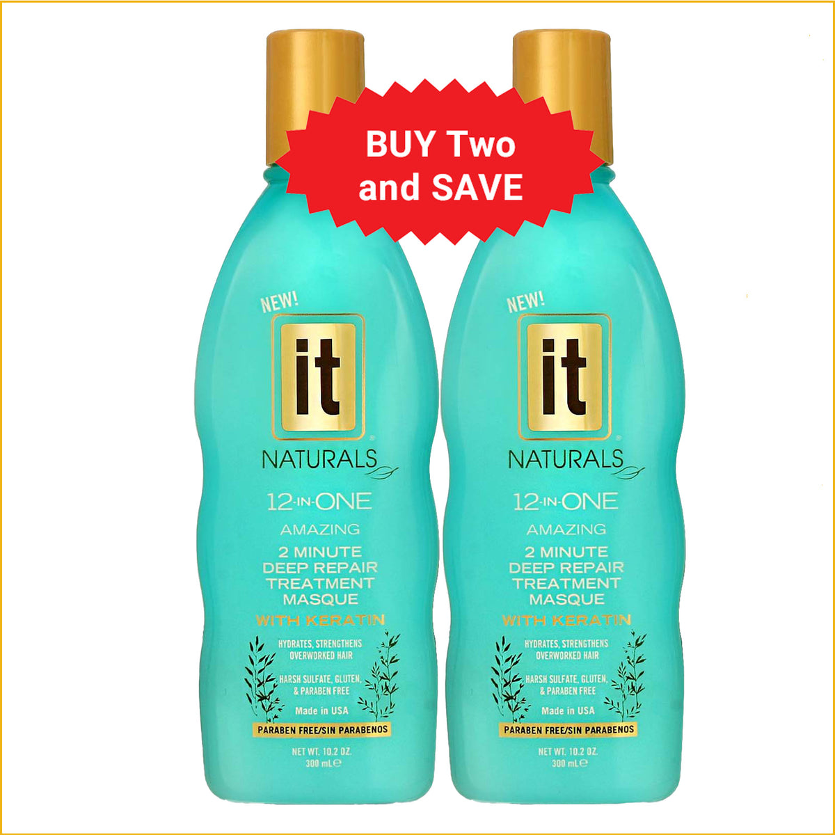 IT Naturals 12-in-One 2 Minute Deep Repair Treatment Masque - Twin Pac